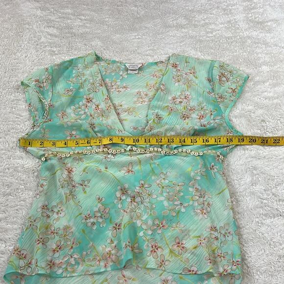 Y2K Intimates by Flora semi sheer mint green fairy pajama set - pants and top, L - Picture 11 of 15